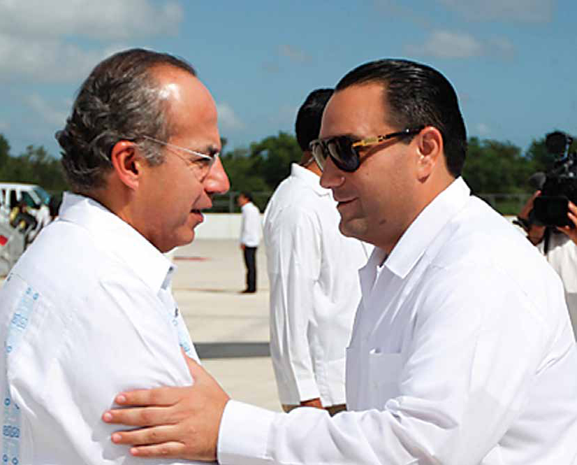 El presidente Felipe Calderón y el gobernador Roberto Borge.